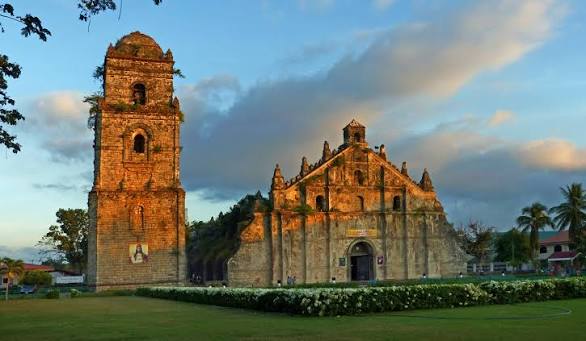 Paoay Church at golden hour — UNESCO Earthquake Baroque architecture in Ilocos Norte