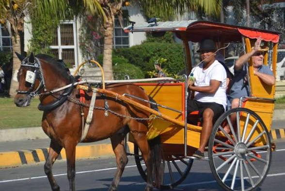 A kalesa (horse-drawn carriage) carrying passengers through Vigan's heritage streets
